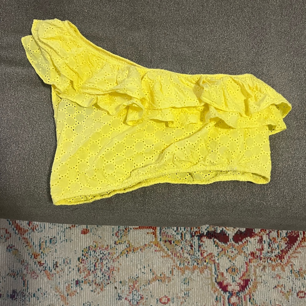 Zara Yellow One Shoulder Top